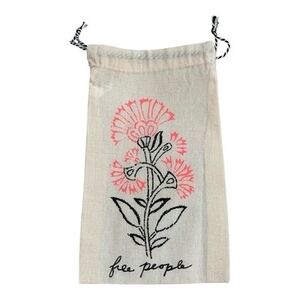 Free People Floral Drawstring Pouch 4.5"x8" Very Good Condition